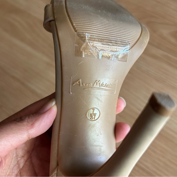 Anne Michelle Nude Strap Stiletto Heels Women’s 7/37 - Picture 2 of 12